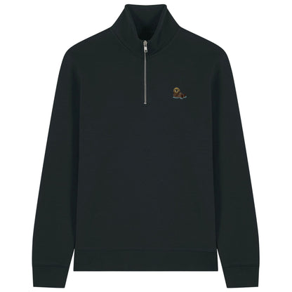 Otter Quarter Zip Hoodie aus Bio-Baumwolle in Schwarz von Heytoki