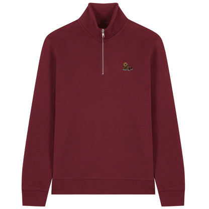 Otter Quarter Zip Hoodie aus Bio-Baumwolle in Dunkelrot von Heytoki