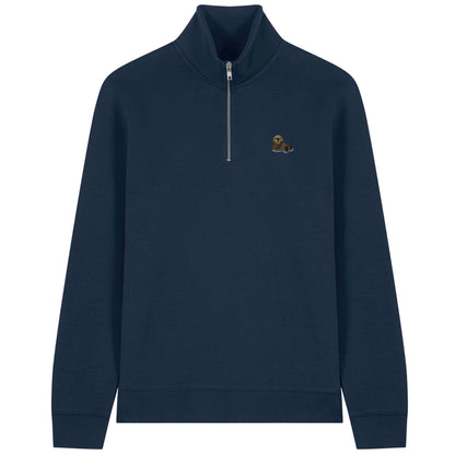 Otter Quarter Zip Hoodie aus Bio-Baumwolle in Dunkelblau von Heytoki