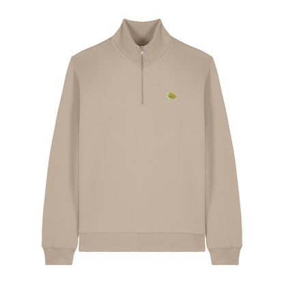Schildkröte Quarter Zip Hoodie aus Bio-Baumwolle in Sandbeige von Heytoki