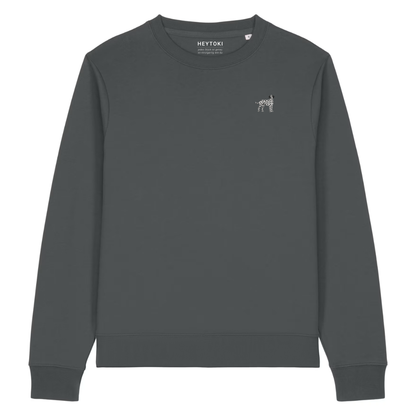 Heytoki Damen-Sweater in Anthrazit mit gesticktem Dalmatinermotiv