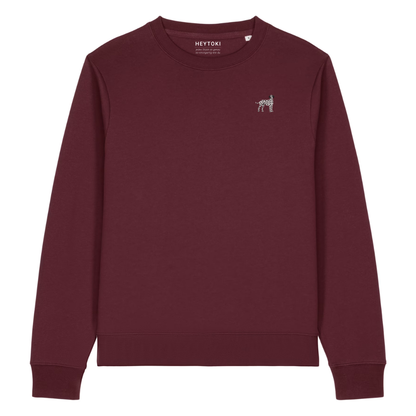 Heytoki Damen-Sweater in Burgundy (Burgunderrot) mit gesticktem Dalmatinermotiv
