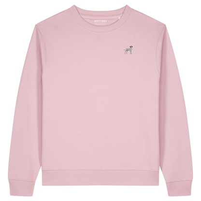 Heytoki Damen-Sweater in Cotton-Pink mit gesticktem Dalmatinermotiv