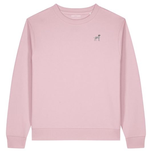 Heytoki Damen-Sweater in Cotton-Pink mit gesticktem Dalmatinermotiv