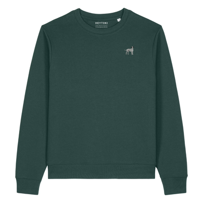 Heytoki Damen-Sweater in Glazed Green (Dunkelgrün) mit gesticktem Dalmatinermotiv