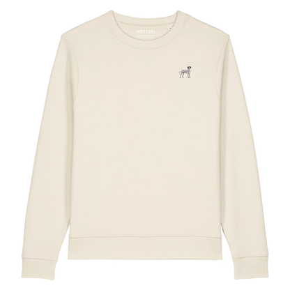 Heytoki Damen-Sweater in Natural Raw (Naturweiß) mit gesticktem Dalmatinermotiv