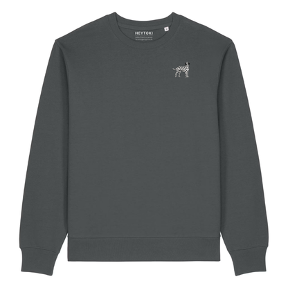 Heytoki Herren-Sweater in Anthrazit mit gesticktem Dalmatinermotiv