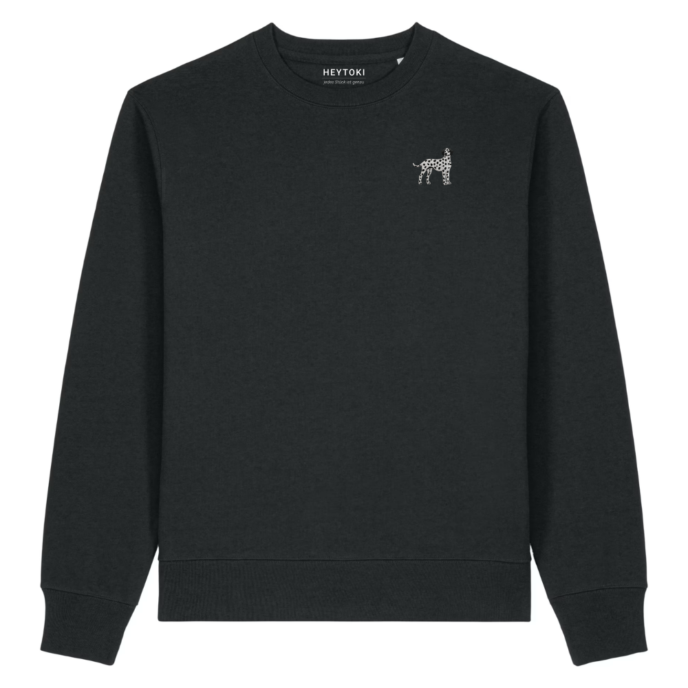 Heytoki Herren-Sweater in Schwarz mit gesticktem Dalmatinermotiv
