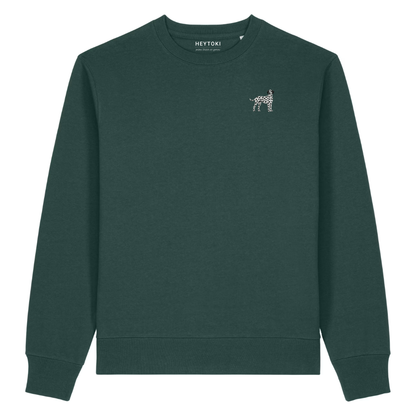 Heytoki Herren-Sweater in Glazed Green (Dunkelgrün) mit gesticktem Dalmatinermotiv