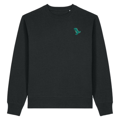 Heytoki Herren-Sweater in Schwarz mit gesticktem Dinosaurier-Motiv
