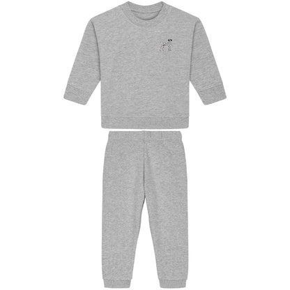 Baby Dalmatiner Jogginganzug aus Bio-Baumwolle in Hellgrau Meliert von Heytoki