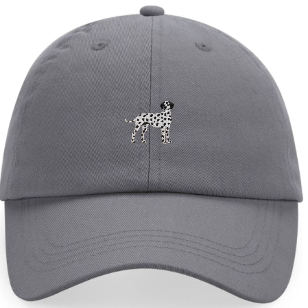 Dalmatiner Cap in Graphitgrau aus Bio Baumwolle mit gesticktem Dalmatiner Motiv