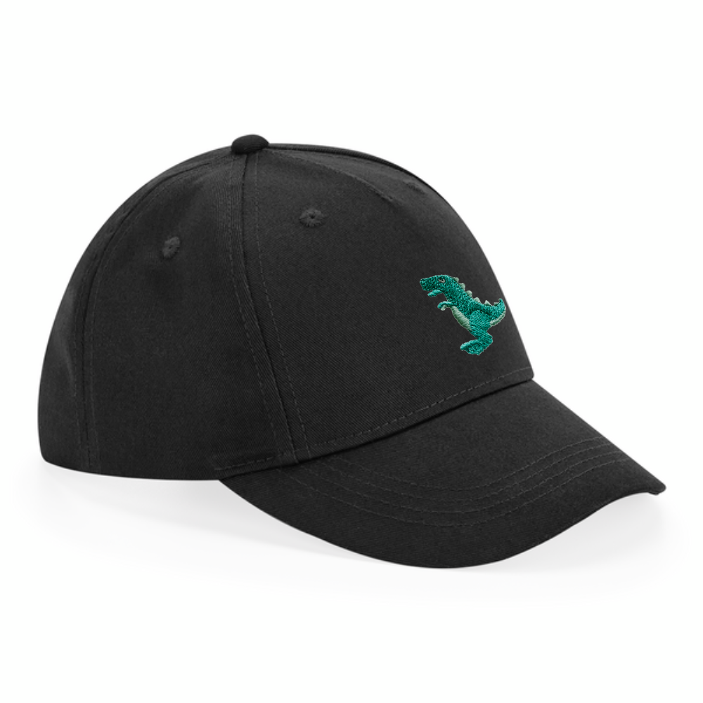 Kids Dino T-rex Cap aus Bio-Baumwolle in schwarz von Heytoki