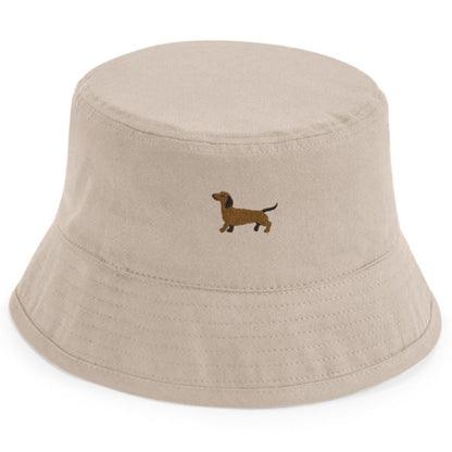 Kids Fischerhut Dackel aus Bio-Baumwolle in Sandbeige von Heytoki