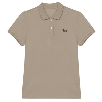 Dackel Polo-Shirt aus Bio-Baumwolle Damen in Sandbeige von Heytoki