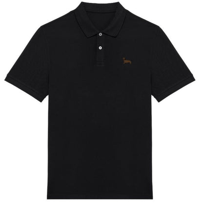 Dackel Polo-Shirt aus Bio-Baumwolle Herren in Schwarz von Heytoki
