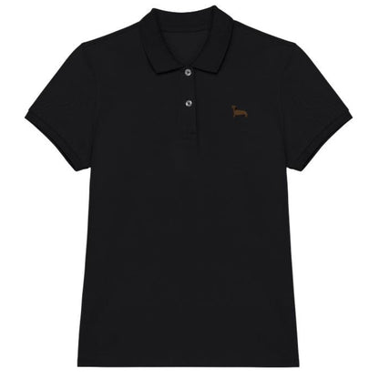 Dackel Polo-Shirt aus Bio-Baumwolle Damen in Schwarz von Heytoki