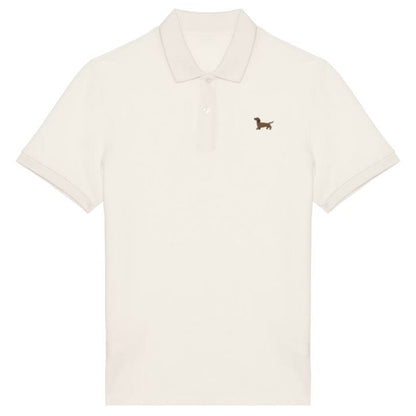 Dackel Polo-Shirt aus Bio-Baumwolle Herren in Elfenbein von Heytoki