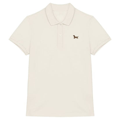 Dackel Polo-Shirt aus Bio-Baumwolle Damen in Elfenbein von Heytoki