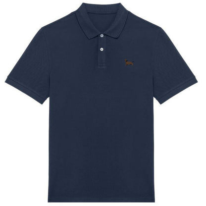 Dackel Polo-Shirt aus Bio-Baumwolle Herren in Dunkelblau von Heytoki