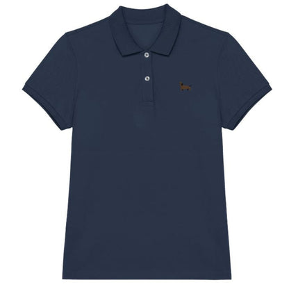 Dackel Polo-Shirt aus Bio-Baumwolle Damen in Dunkelblau von Heytoki