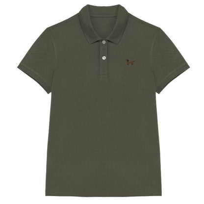 Dackel Polo-Shirt aus Bio-Baumwolle Damen in Olivgrün von Heytoki
