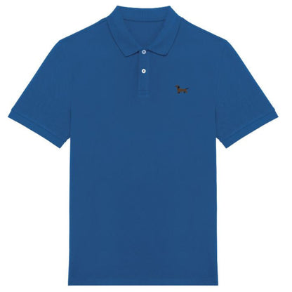 Dackel Polo-Shirt aus Bio-Baumwolle Herren in Meerblau von Heytoki