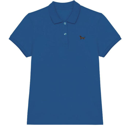 Dackel Polo-Shirt aus Bio-Baumwolle Damen in Meerblau von Heytoki