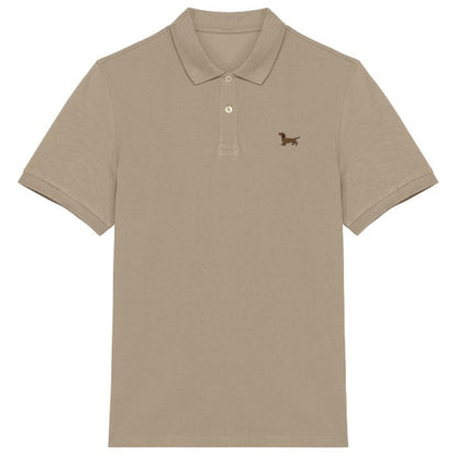 Dackel Polo-Shirt aus Bio-Baumwolle Herren in Sandbeige von Heytoki