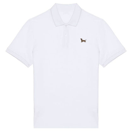 Dackel Polo-Shirt aus Bio-Baumwolle Herren in Weiß von Heytoki