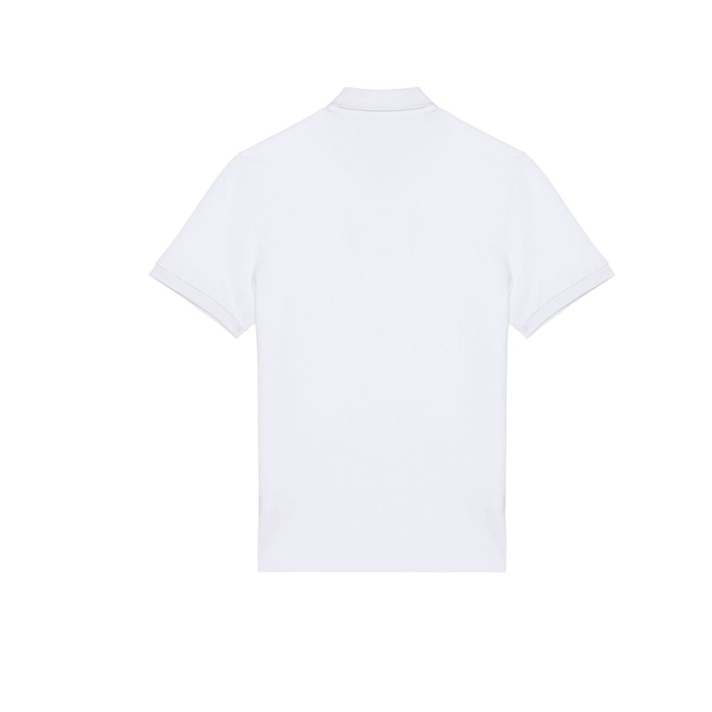 Poloshirt Dackel Stick weiss Herren hinten 