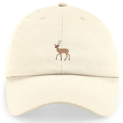 Hirsch-Cap aus Bio-Baumwolle in Graphitgrau mit gesticktem Hirsch-Motiv