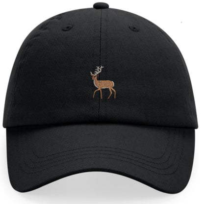 Hirsch-Cap aus Bio-Baumwolle in Natur mit gesticktem Hirsch-Motiv