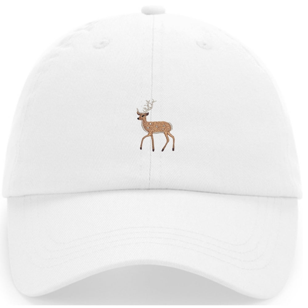 Hirsch-Cap aus Bio-Baumwolle in Dunkelblau mit gesticktem Hirsch-Motiv