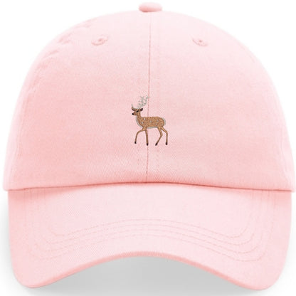 Weiße Hirsch-Cap aus Bio-Baumwolle mit gesticktem Hirsch-Motiv