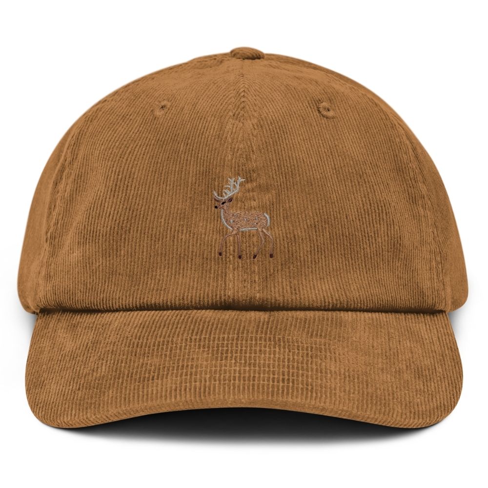 Hirsch Cord-Cap in Dunkelblau mit gesticktem Hirsch-Motiv