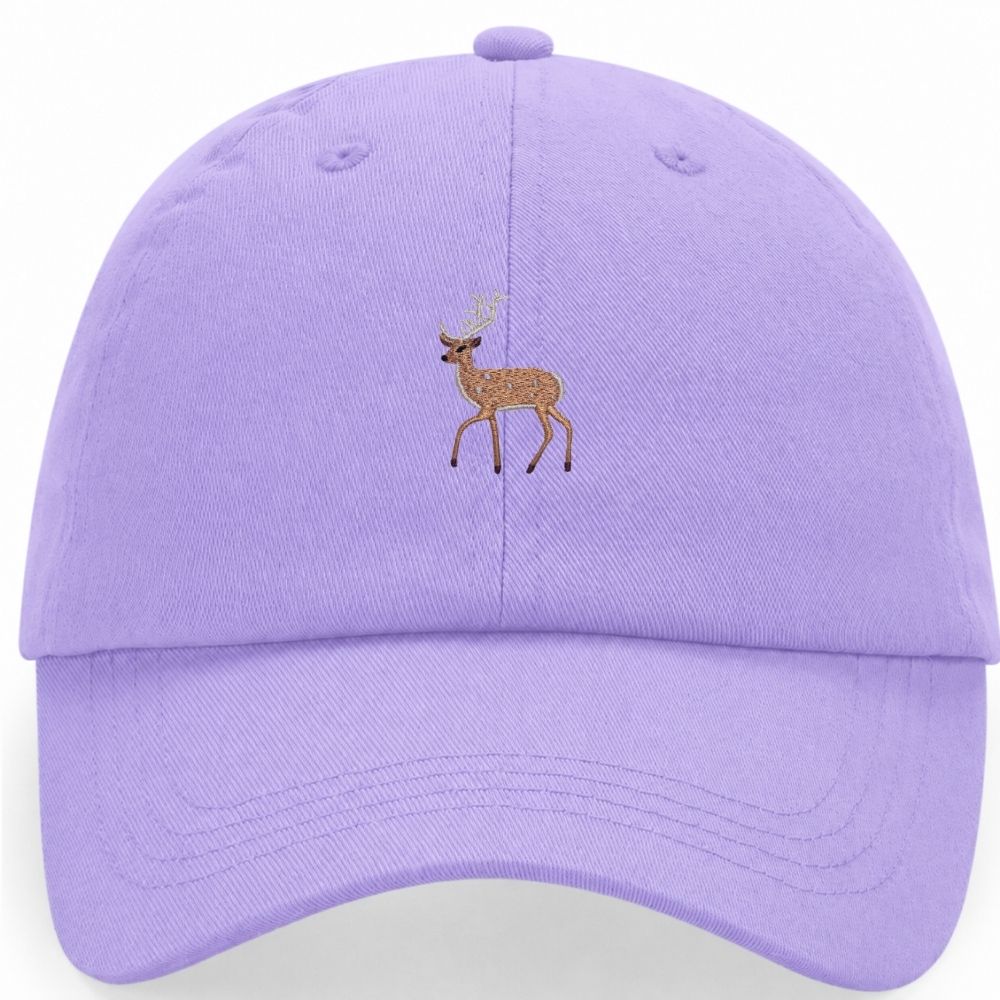 Hirsch Pastell-Cap in Lavendel mit gesticktem Hirsch-Motiv