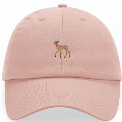 Hirsch Pastell-Cap in Peach mit gesticktem Hirsch-Motiv