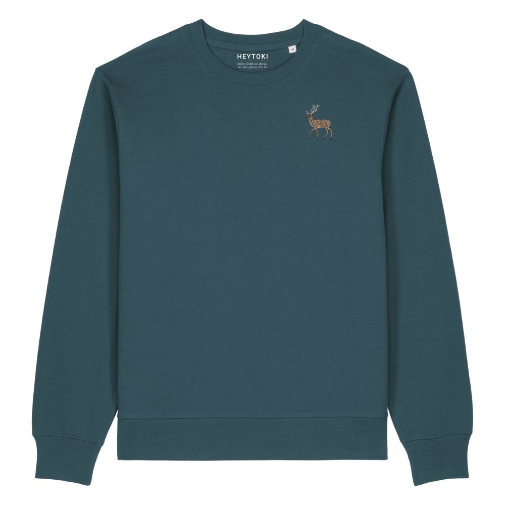 Hirsch Unisex-Sweater in Stargazer aus Bio-Baumwolle mit Eckhard-Stickerei