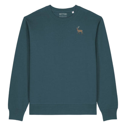 Hirsch Unisex-Sweater in Stargazer aus Bio-Baumwolle mit Eckhard-Stickerei