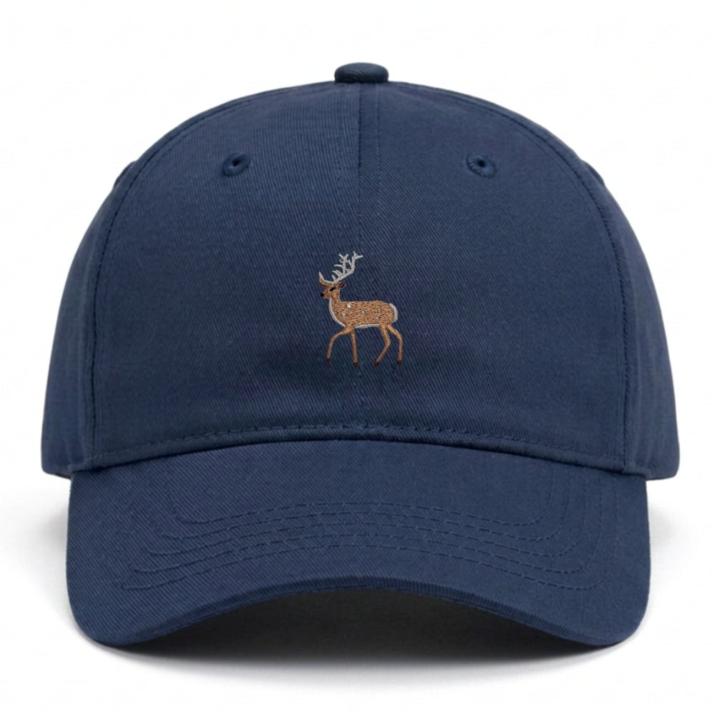 Kids Hirsch Cap aus Bio-Baumwolle in Navy mit gesticktem Eckhard, Vorderansicht