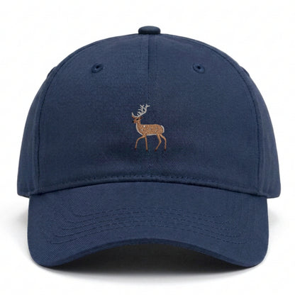 Kids Hirsch Cap aus Bio-Baumwolle in Navy mit gesticktem Eckhard, Vorderansicht