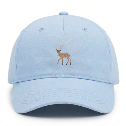 Kids Hirsch Cap aus Bio-Baumwolle in Pastel Blue mit gesticktem Eckhard, Vorderansicht