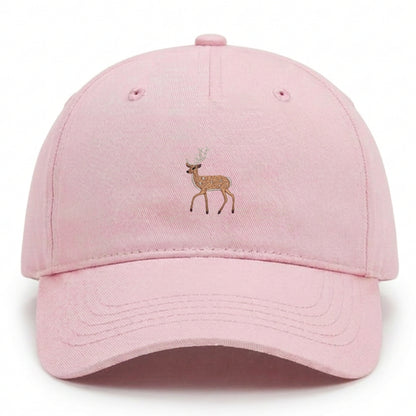 Kids Hirsch Cap aus Bio-Baumwolle in Powder Pink mit gesticktem Eckhard, Vorderansicht