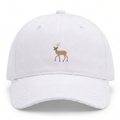 Kids Hirsch Cap aus Bio-Baumwolle in Weiss mit gesticktem Eckhard, Vorderansicht