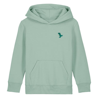 T-Rex Kids Hoodie aus Bio-Baumwolle in Aloe-Grün von Heytoki