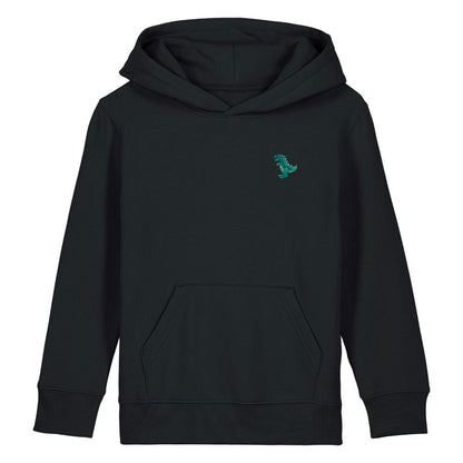 T-Rex Kids Hoodie aus Bio-Baumwolle in Schwarz von Heytoki