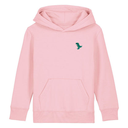 T-Rex Kids Hoodie aus Bio-Baumwolle in Hellrosa von Heytoki