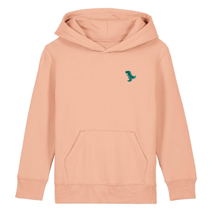 T-Rex Kids Hoodie aus Bio-Baumwolle in Pfirsich von Heytoki