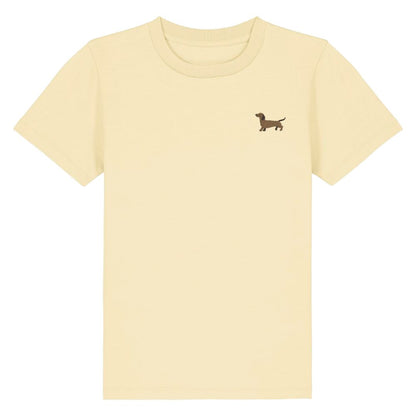 Kids Dackel T-Shirt aus Bio-Baumwolle in Buttergelb von Heytoki